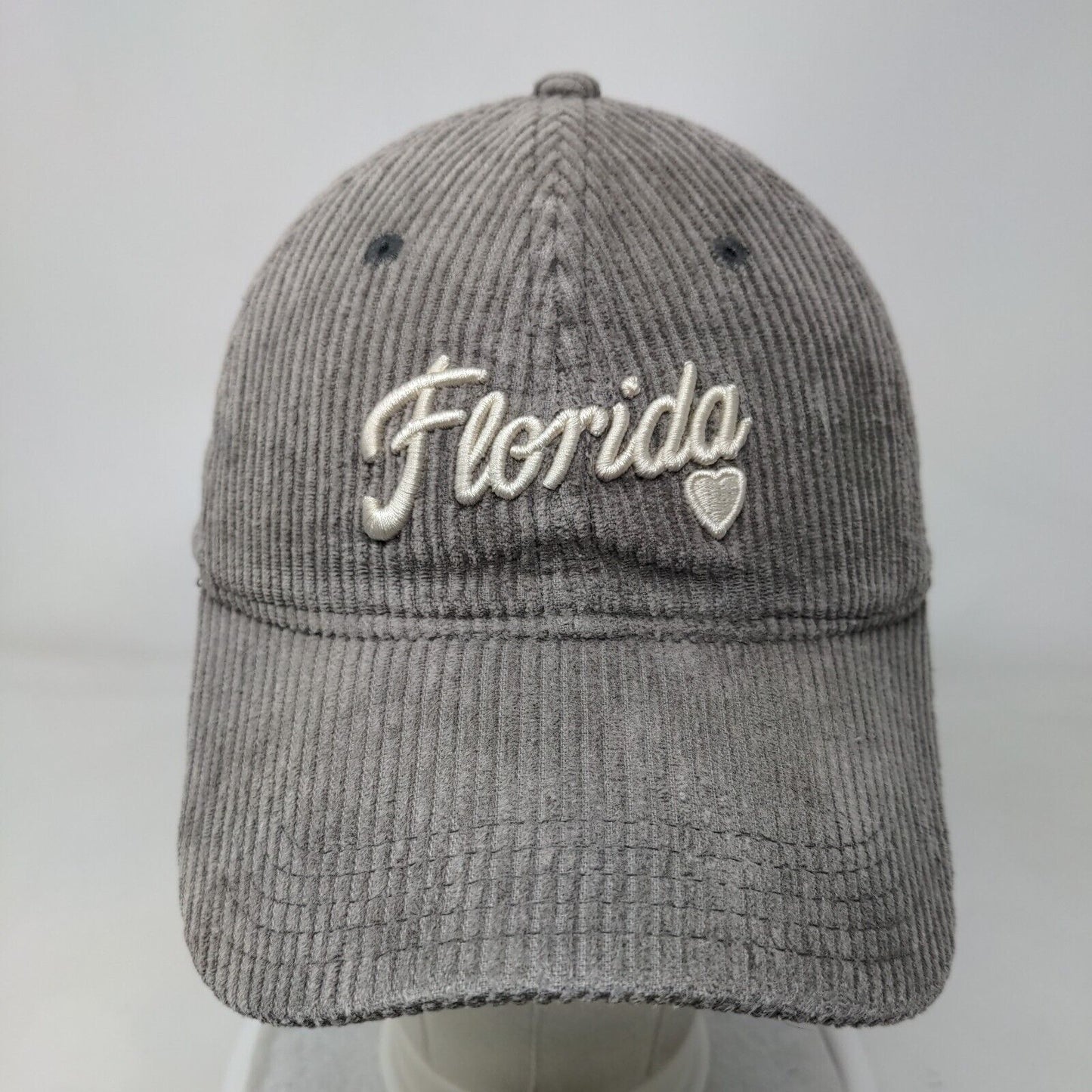 Florida Slideback Hat Gray OSFM Embroidered Corduroy Home Free 6 Panel