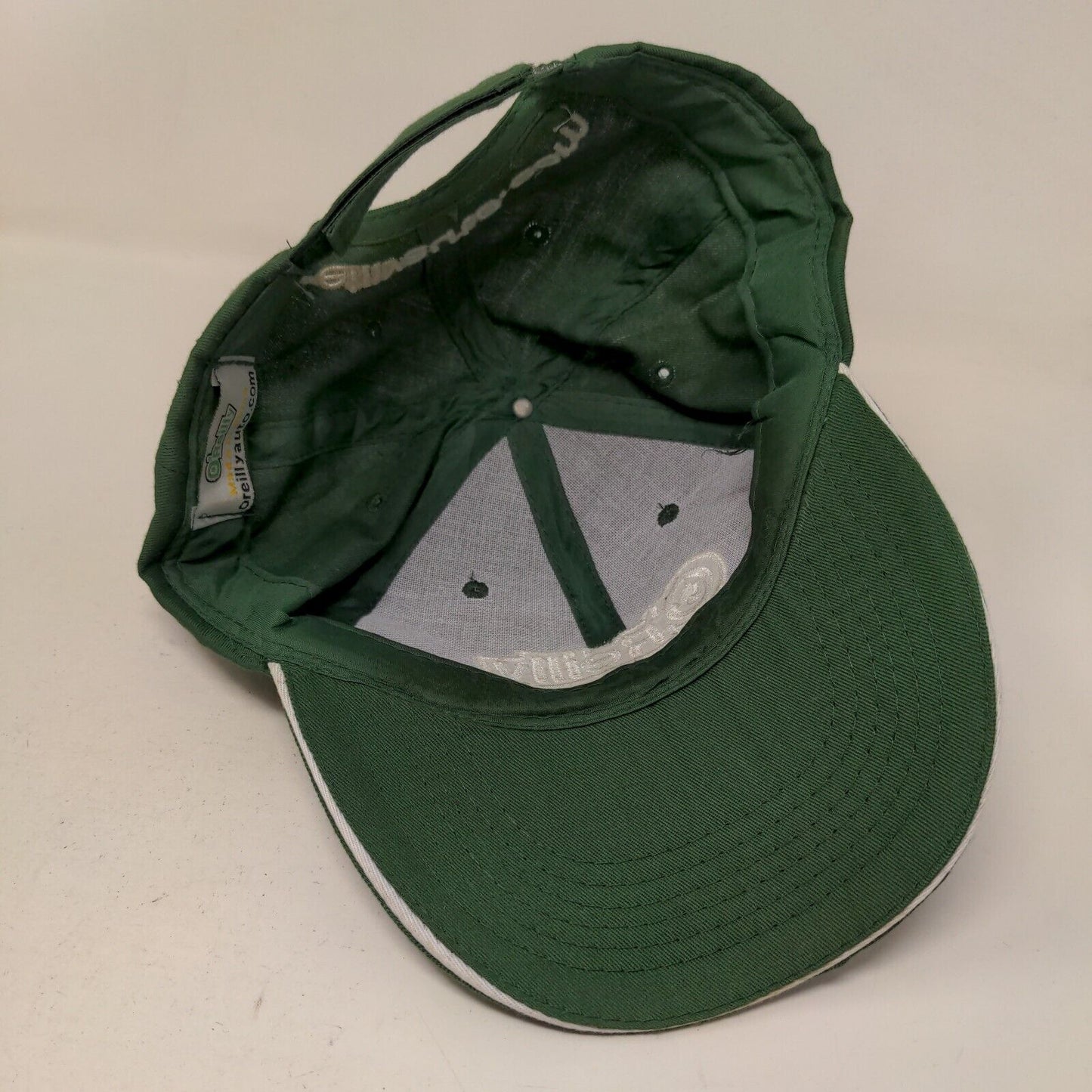 O'Reily Auto Parts Men's Strapback Hat Green Embroidered Logo Adjustable