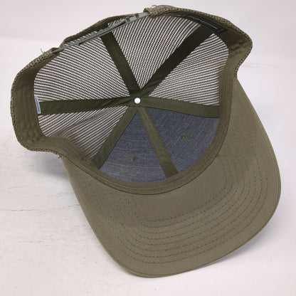 Richardson Trucker Hat Green L Bergara Rifles Leather Patch Mesh Snapback Tough