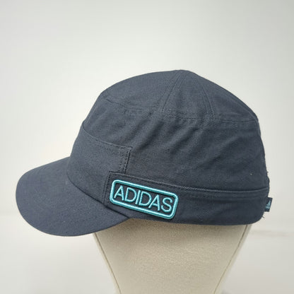 Adidas Army Cap Gray One Size Adjustable Cotton Hat Slideback Blue Patch Logo