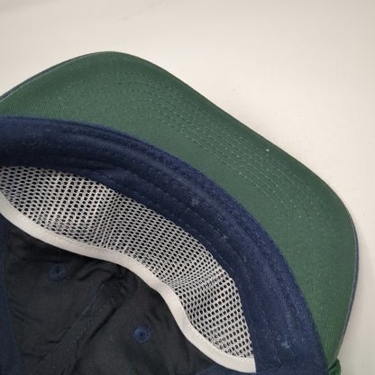 Crosby Hop Farm 5 Panel Blue One Size Hat Green Rope Leather Patch Snapback Brim