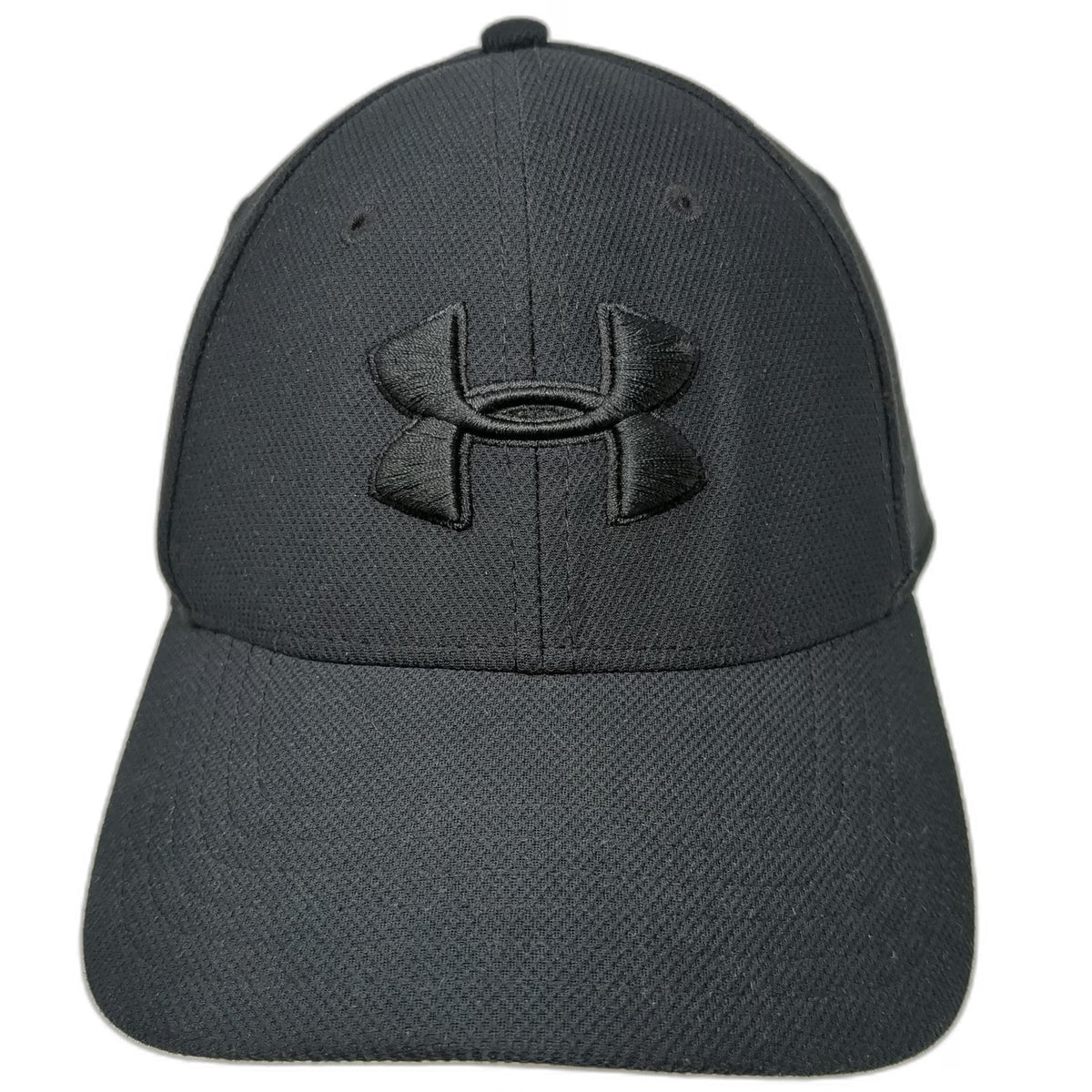 Under Armour Baseball Cap Black XL Tonal Logo Stretch Fit Structured Textured