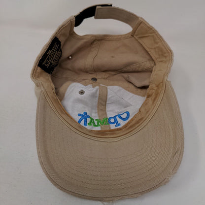 Opma Strapback Hat Tan One Size Adjustable Distressed The Classics Yupoong