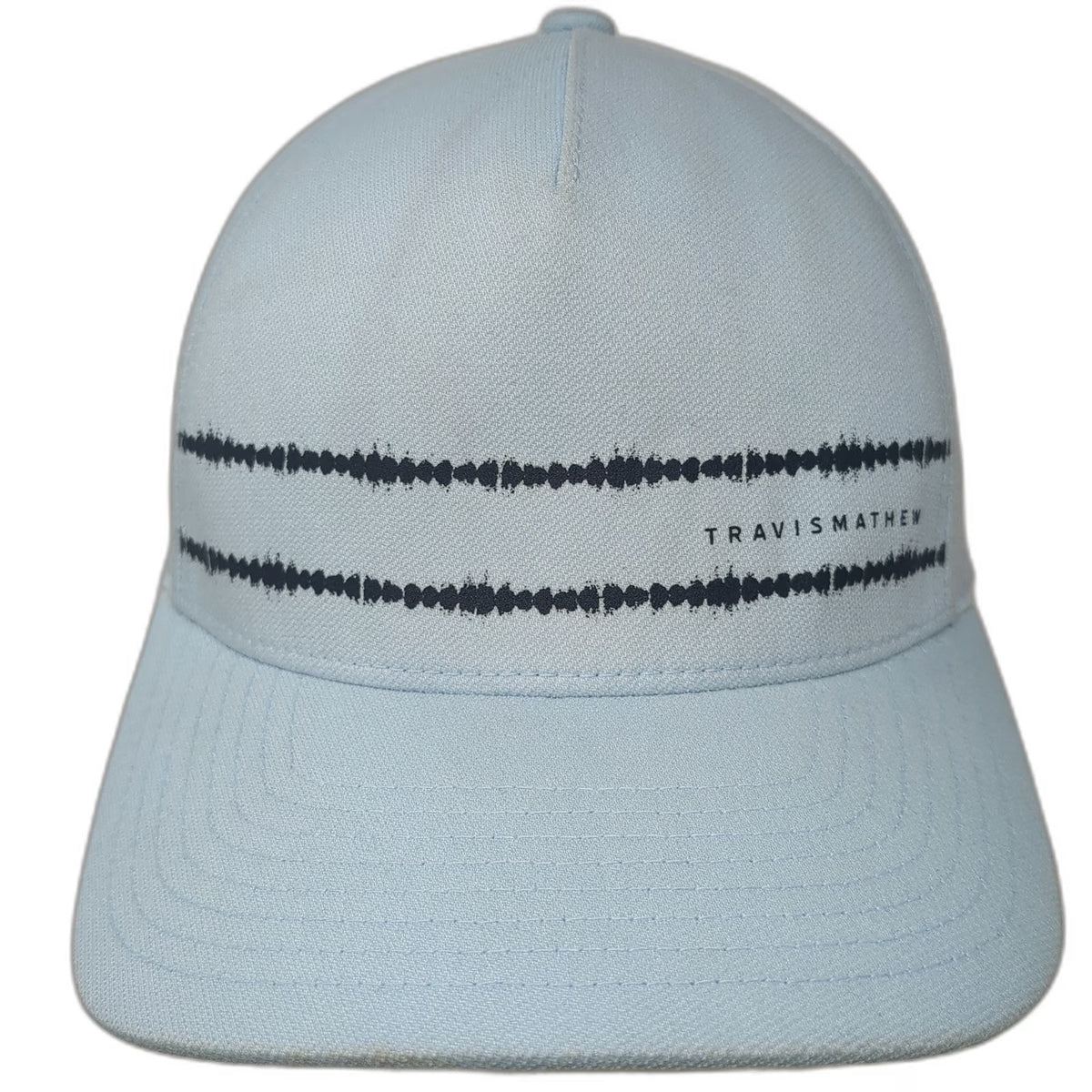 TravisMathew 5 Panel Blue One Size Snapback Hat Flexfit 110 Graphic Stripes