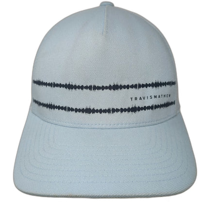 TravisMathew 5 Panel Blue One Size Snapback Hat Flexfit 110 Graphic Stripes