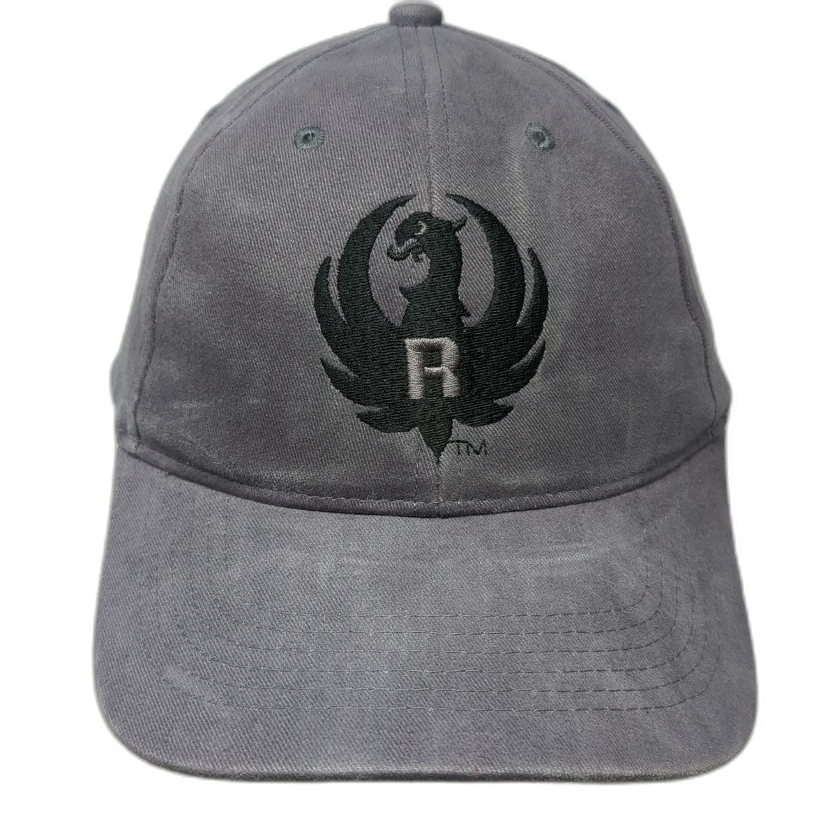 Ruger Baseball Cap Gray One Size Embroidered Logo Strapback Firearms Gun Hat