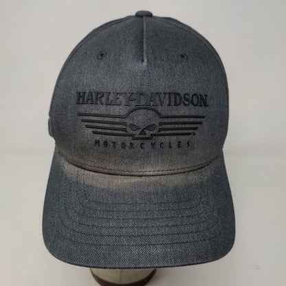 Harley Davidson Men's Fitted Hat Gray Size L/XL 3D Genuine Motorclothes Logo