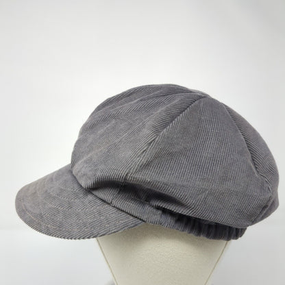 JH Stretch Fitted Newsboy Cap Hat Gray Medium Corduroy Blank Outdoor