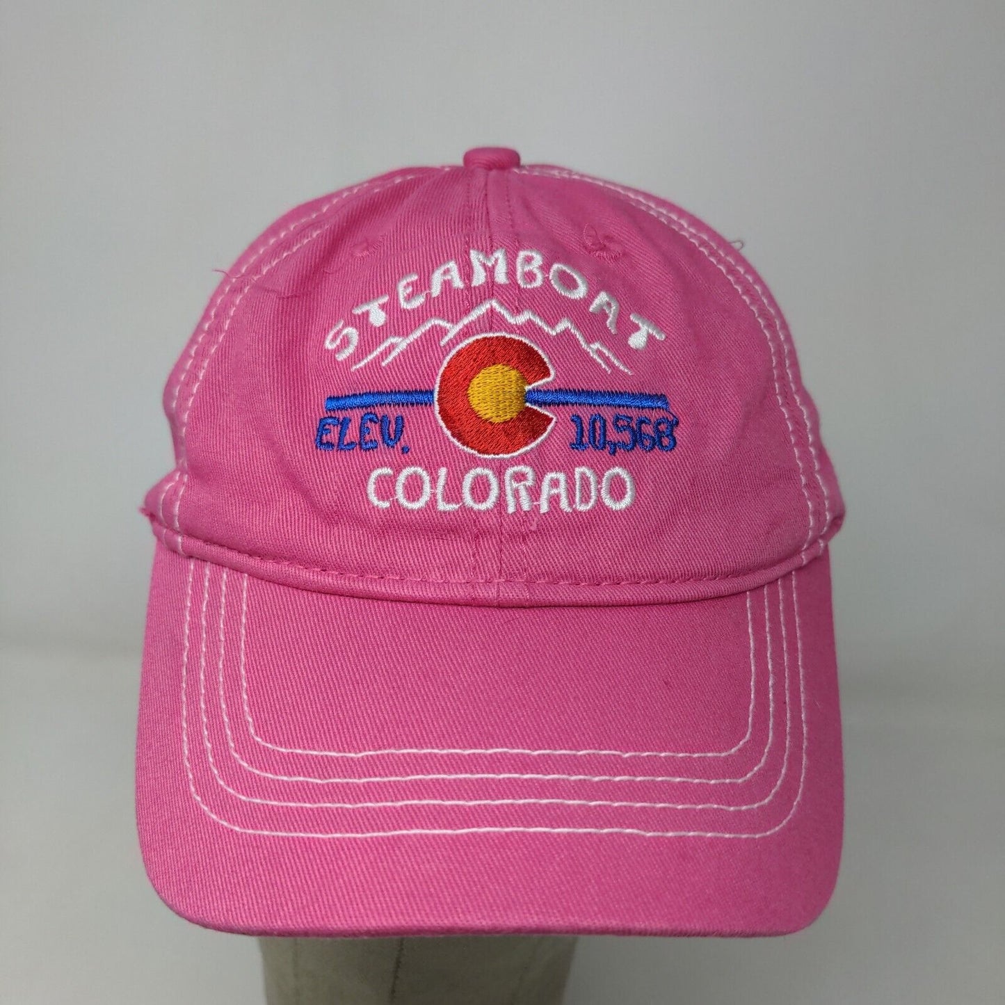 ACE USA Girls Snapback Hat Pink Adjustable Embroidered Steamboat Colorado Cotton