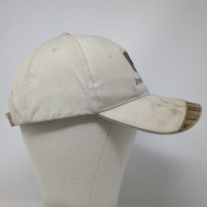 John Deere Baseball Cap Beige Camo One Size Strapback Embroidered Logo Hat