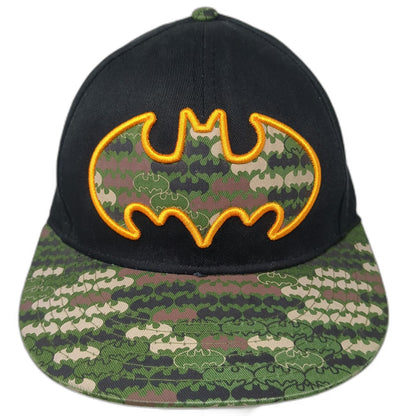 DC Comics Batman Baseball Cap Black XL Fitted Camo Logo Graphic Flat Brim Hat