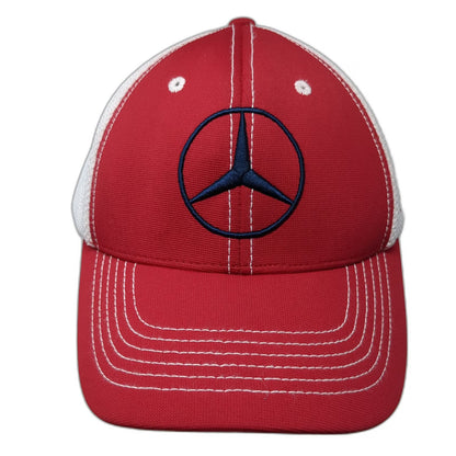 '47 Mercedes Benz Red White Mesh Back Strapback Baseball Cap Hat One Size
