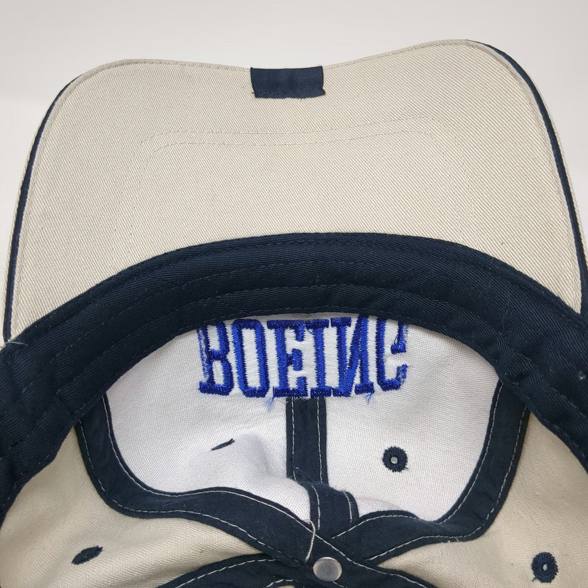 Cap America Baseball Cap Beige One Size Boeing Logo Blue Black Strapback Hat