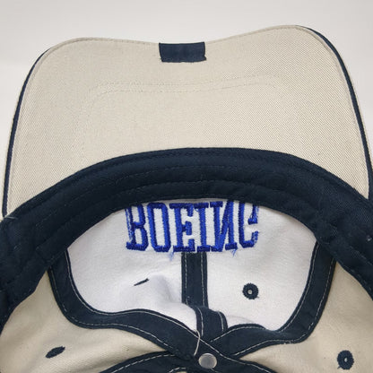 Cap America Baseball Cap Beige One Size Boeing Logo Blue Black Strapback Hat