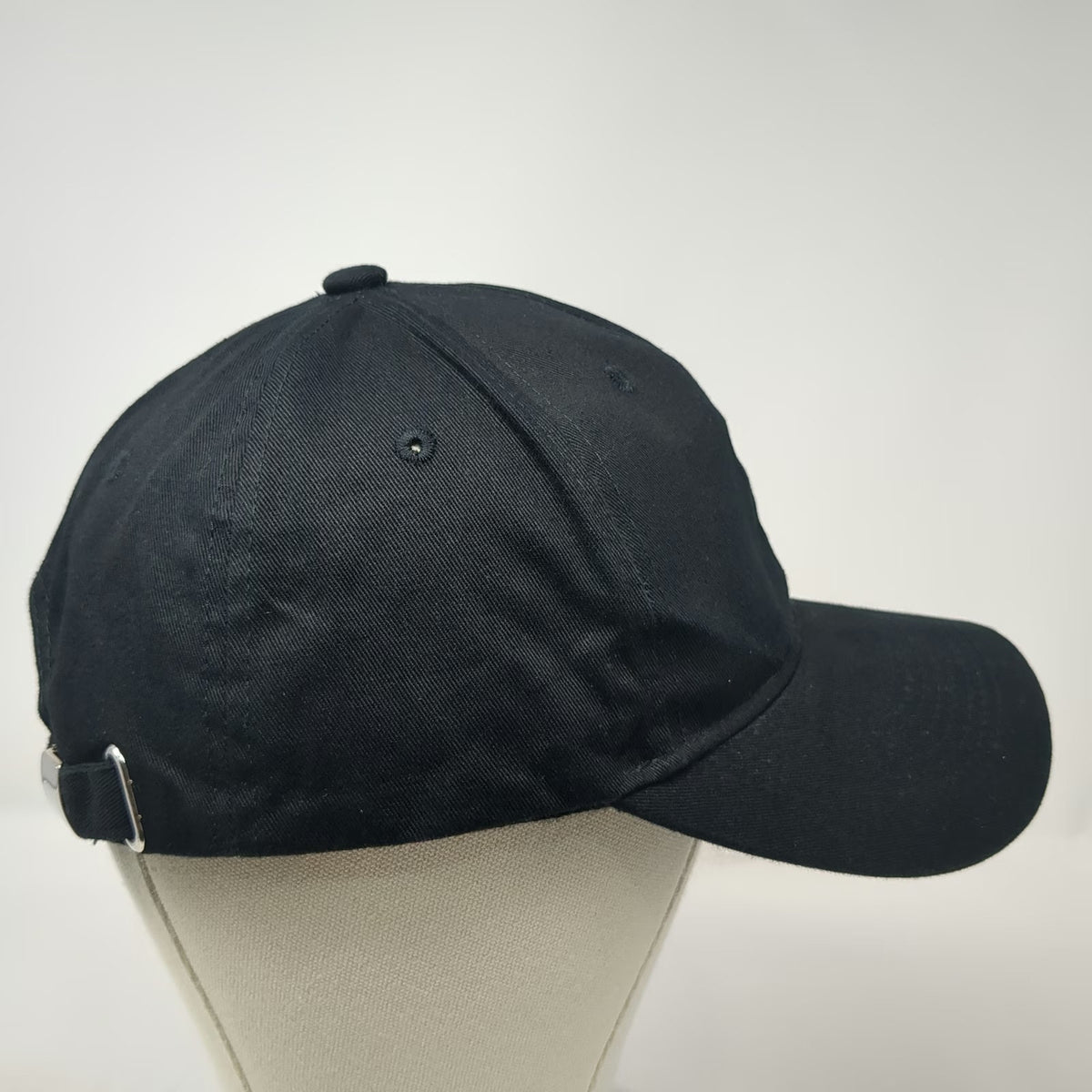 Baseball Cap Black One Size Hat Metal Rings Silver Cross Stitch Punk Goth Alt