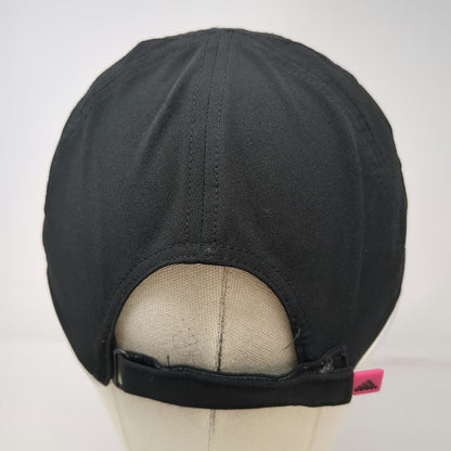 Adidas Baseball Cap Black One Size Strapback Climalite Mesh Pink Logo Piping Hat