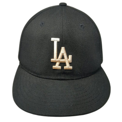 Los Angeles Dodgers MLB New Era Snapback Hat Black One Size 9FIFTY Tan Brim