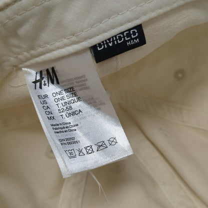 H&M Baseball Cap Beige One Size Solid Plain Blank Cotton Twill Adjustable Hat
