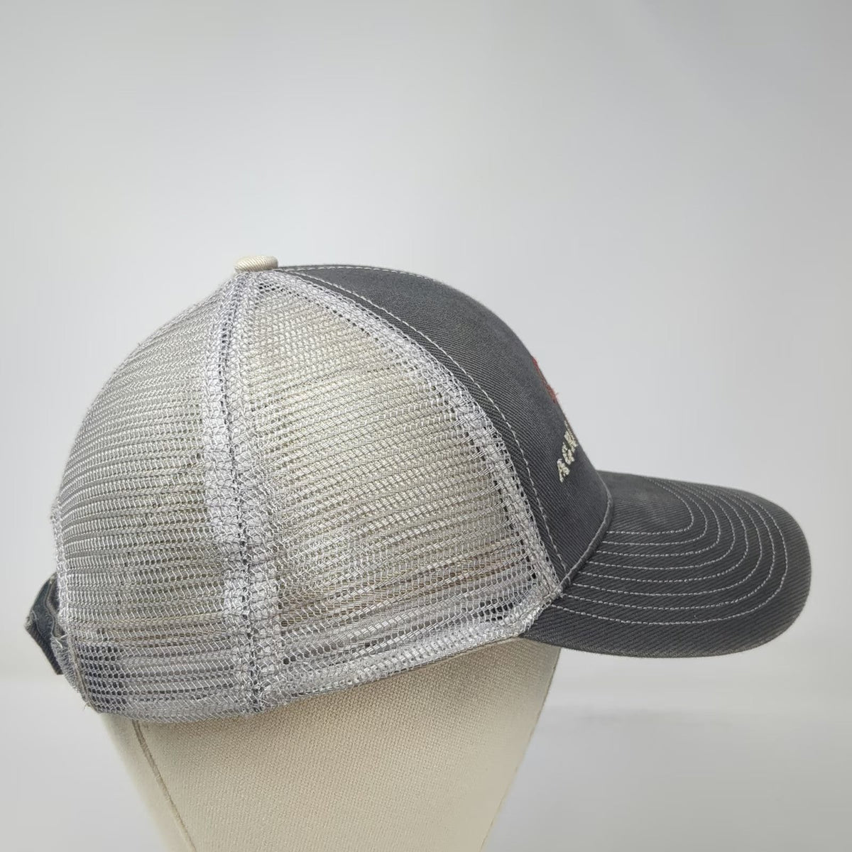 Agri Beef Baseball Cap Gray One Size Mesh Back Strapback Contrast Stitch Hat