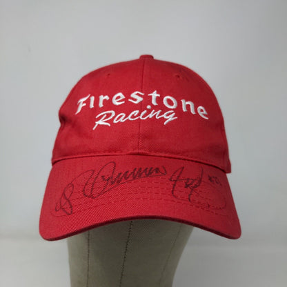 Firestone Racing Men's Snapback Hat Red Size OSFA Embroidered Logo Autographed