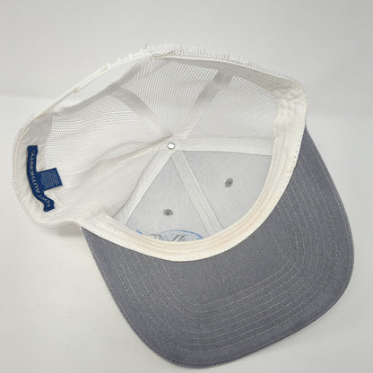 M Snapback Trucker Hat Gray OS Adjustable Embroidered Mesh Back Port Authority