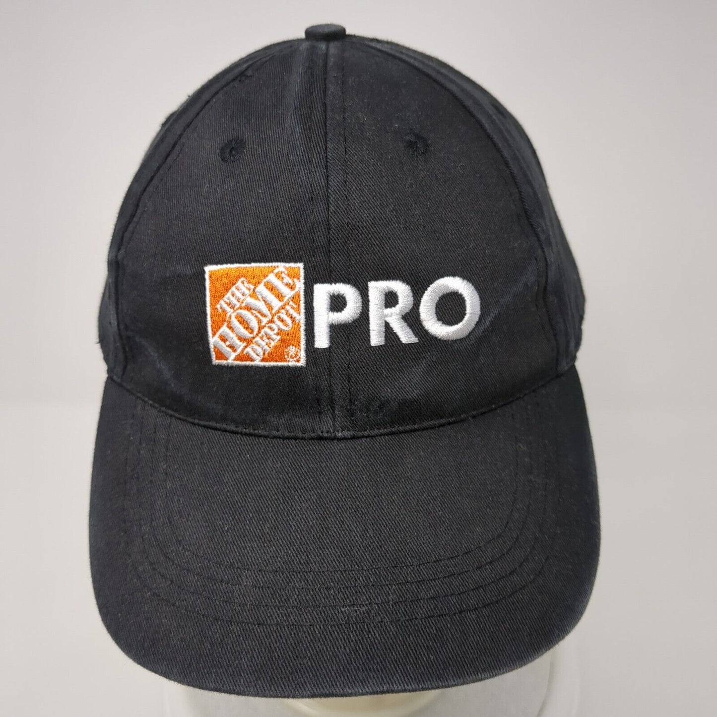 The Home Depot Pro Strapback Hat Black One Size Adjustable Embroidered BDA