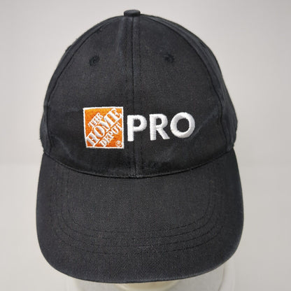 The Home Depot Pro Strapback Hat Black One Size Adjustable Embroidered BDA