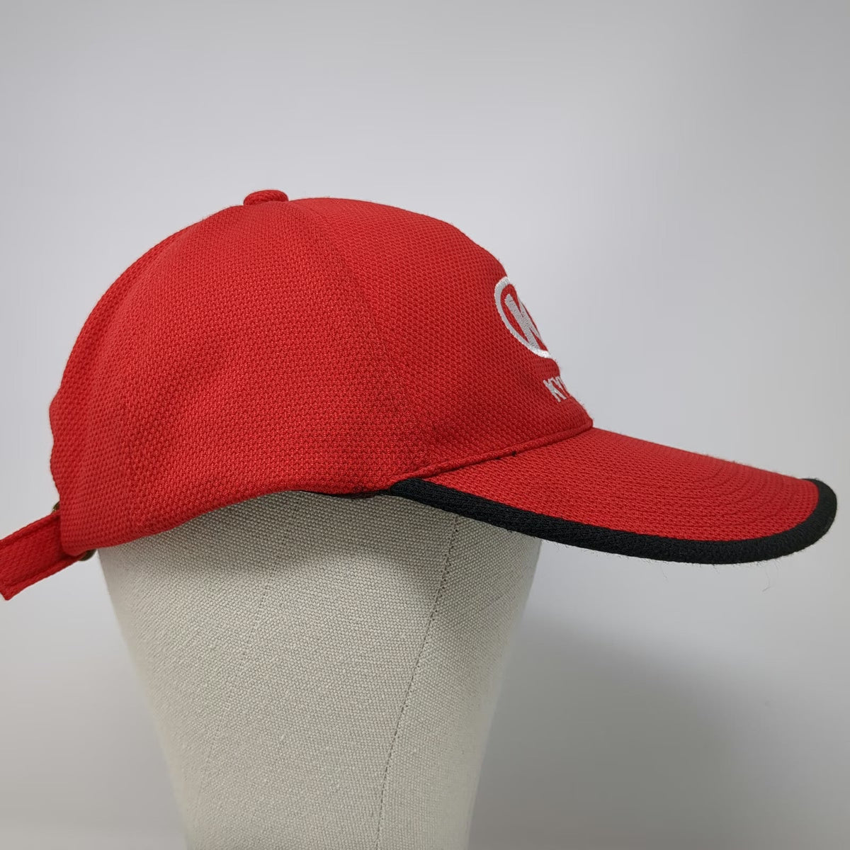 KYMCO Baseball Cap Red One Size Sandwich Brim Slideback Hat Textured Performance