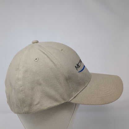 Metroquip Strapback Hat Tan One Size Adjustable Embroidered 6 Panel Otto Cotton