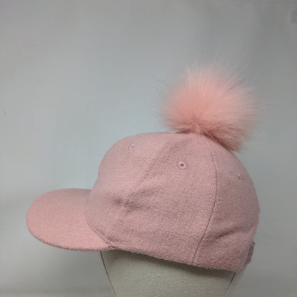 Dopo Dopo Girls Snapback Hat Pink 2-5 Years Adjustable Pompon Faux Fur Blank