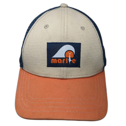 WhiteMarlie Trucker Hat Beige Blue Orange One Size Marlin Mesh Snapback Hat