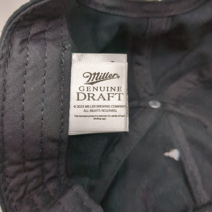 Miller Genuine Draft Snapback Hat Black OSFA Adjustable Rope 6 Panel Mad Engine