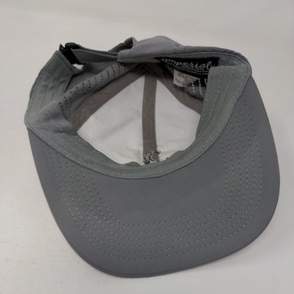 Golf Swing Logo Strapback Hat Gray OSFA Embroidered Laser Cut Imperial