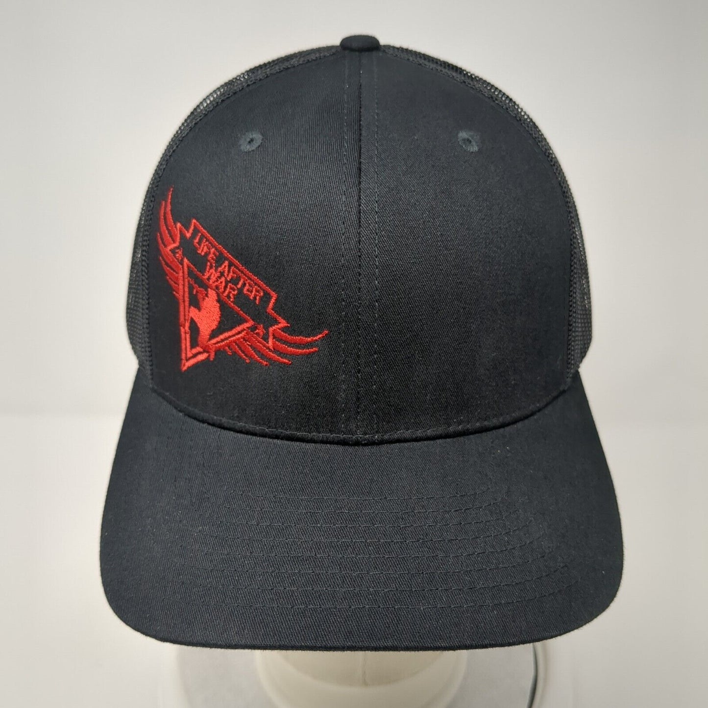 Life After War Snapback Trucker Hat Black One Size Mesh Back Richardson