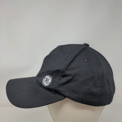 GE Strapback Hat Black One Size Embroidered Logo Adjustable 6 Panel