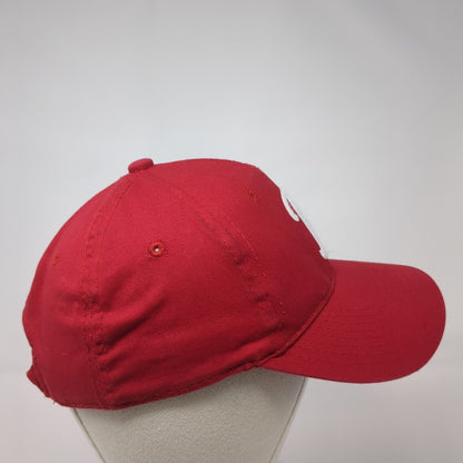 Letter P Strapback Hat Red One Size Adjustable 6 Panel Outdoor Cap