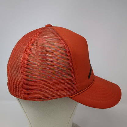 Dr Pepper Trucker Hat Orange One Size Mesh Snapback Rope Logo Graphic Soda Foam