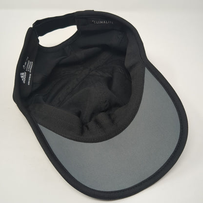 Adidas 3 Stripes Climalite Strapback Hat Black One Size Embroidered Logo