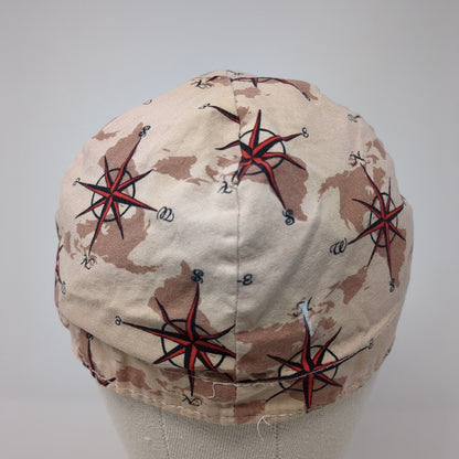 Lapco Fitted Welder's Cap Hat Tan One Size Compass All Over Print