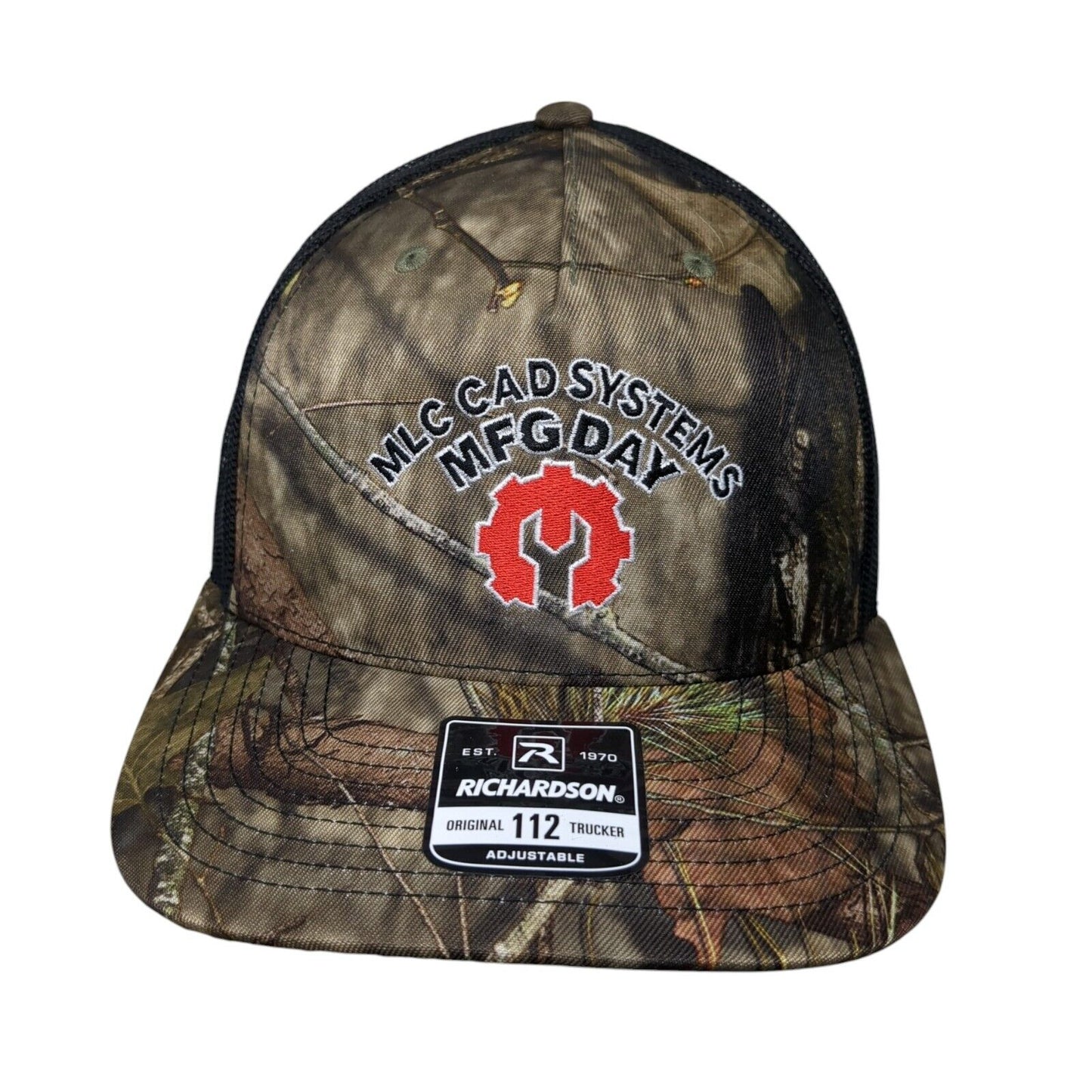 MLC CAD Systems MFG Day Snapback Trucker Hat Camo OSFA Mesh Back W/Tags