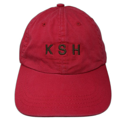 McNeal Baseball Cap Red One Size KSH Embroidered Leather Strapback Cotton Hat