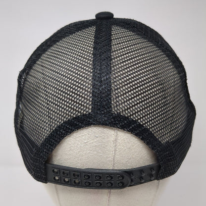 Preach Snapback Mesh Back Trucker Hat Black One Size Adjustable 6 Panel