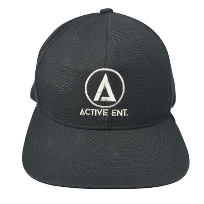 Active Ent. Snapback Hat Black One Size Adjustable Embroidered Classics Yupoong