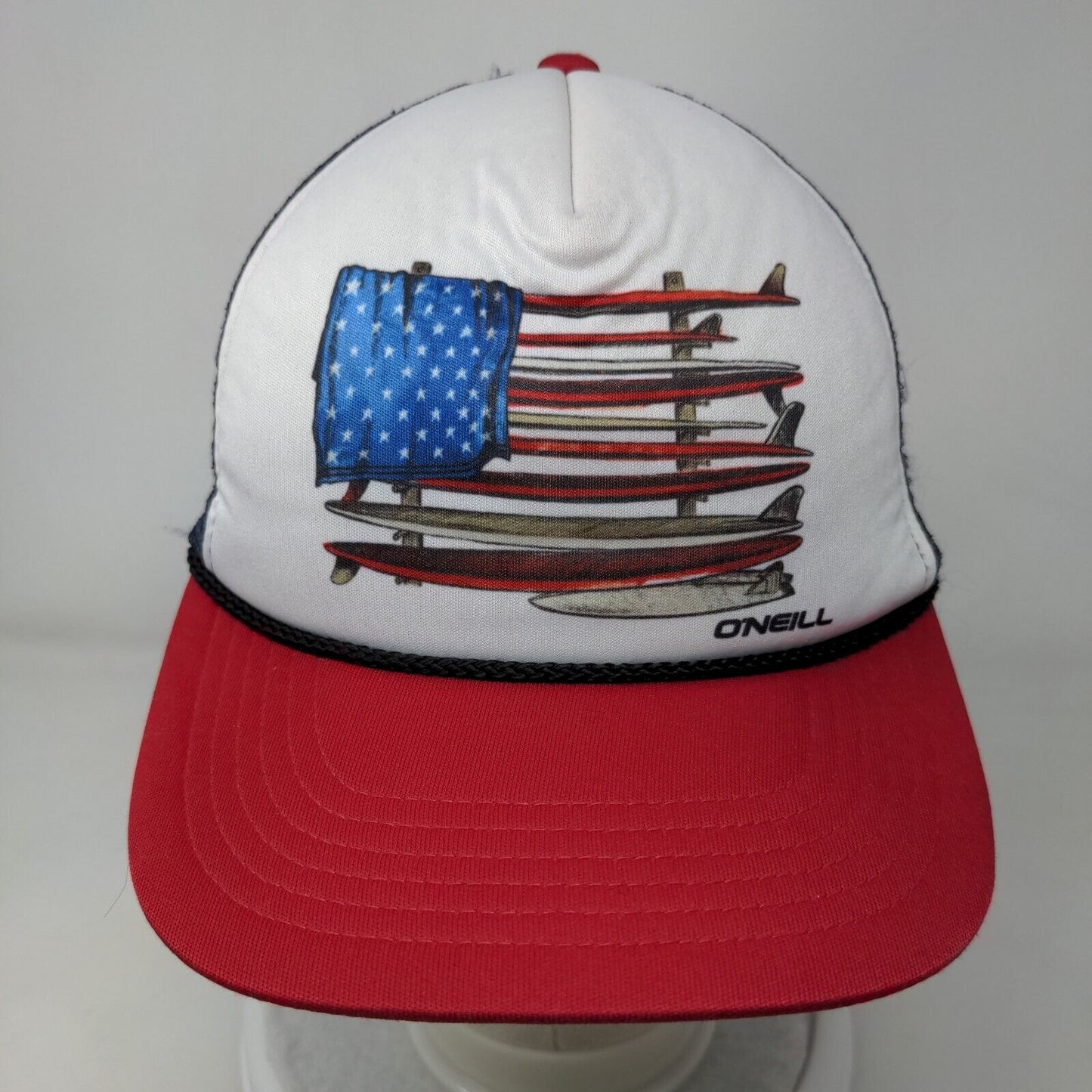 O'Neill Snapback Trucker Hat Multicolor OSFA Adjustable Patriotic Mesh Back