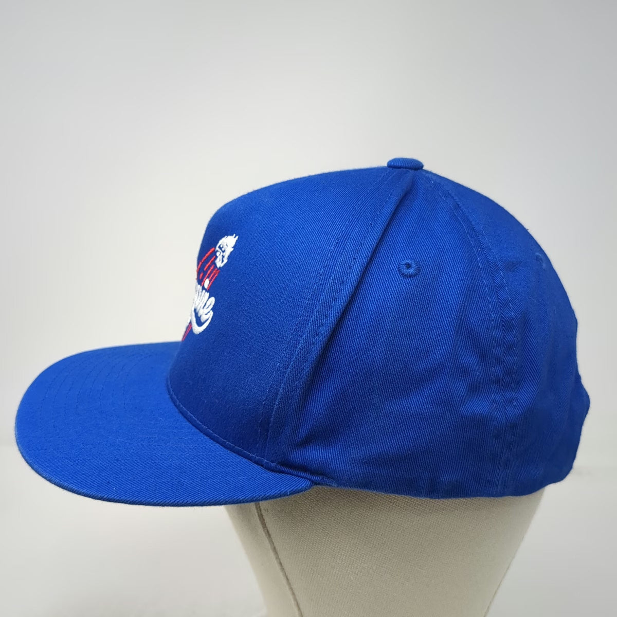Yupoong 5 Panel Blue One Size Snapback Green Underbrim Empire Script Logo Hat