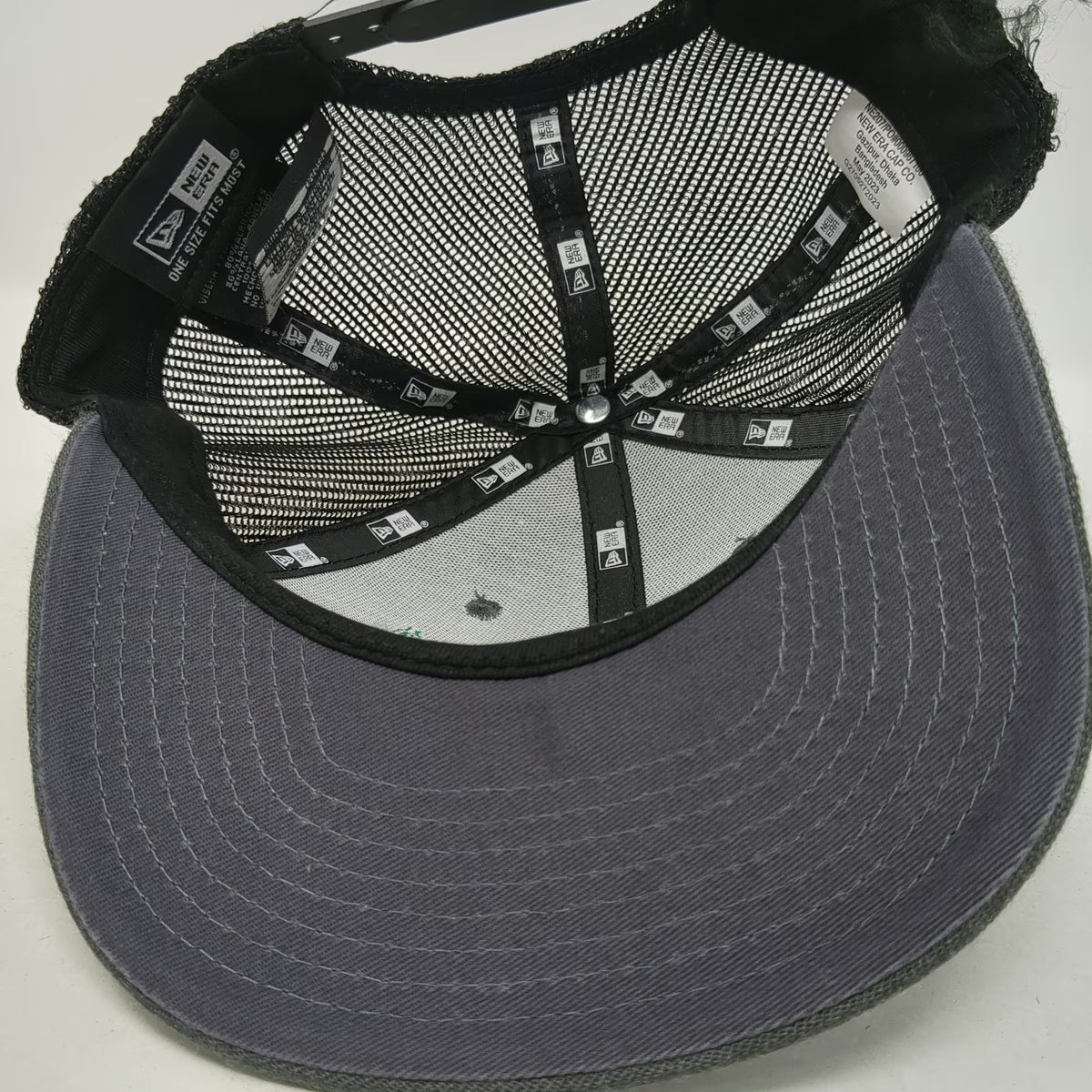 New Era Philadelphia Quality Roofing Trucker Hat Gray One Size Snapback Mesh Hat
