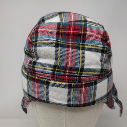 Baby Gap Fleece Lined Trapper Hat Multi 12-18 Months Plaid Chin Strap