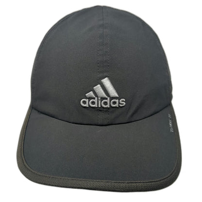 Adidas Baseball Cap Black One Size Climalite Performance Silver Logo Running Hat