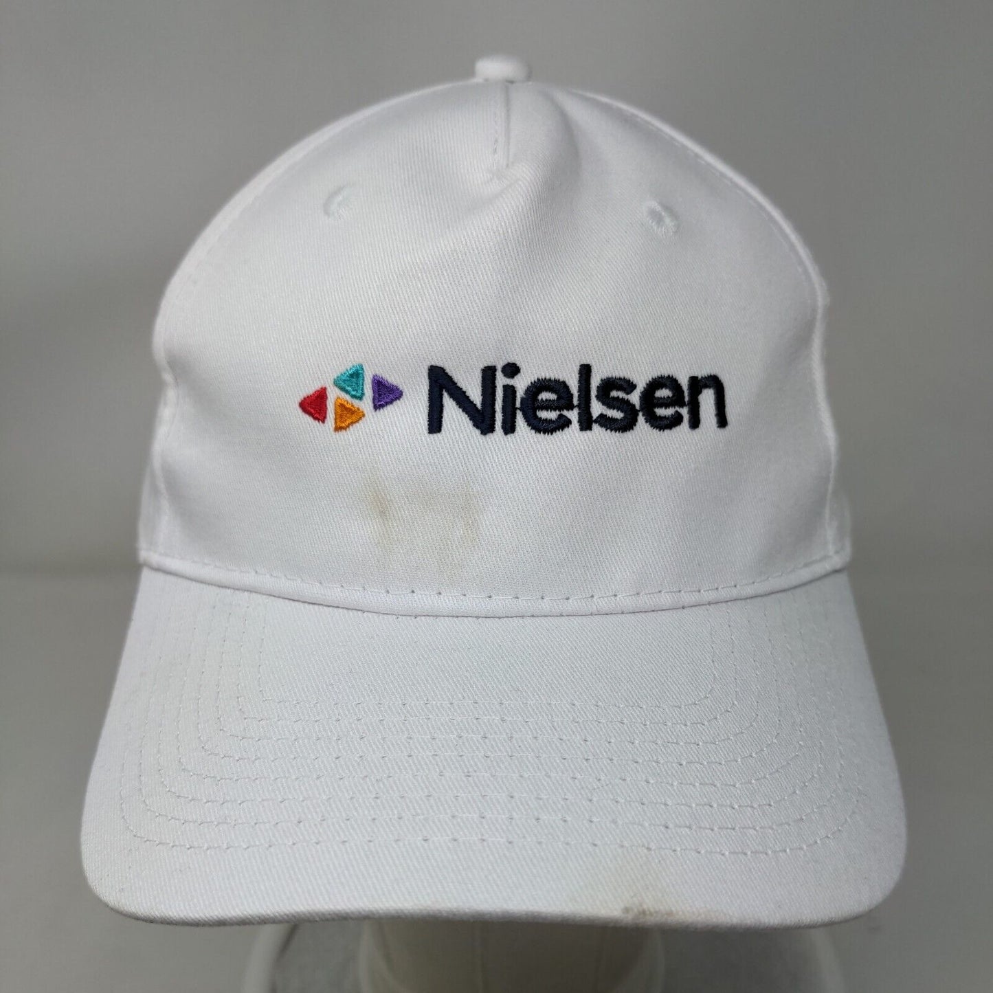 Nielsen Strapback Hat White One Size Embroidered Solid Port & Company