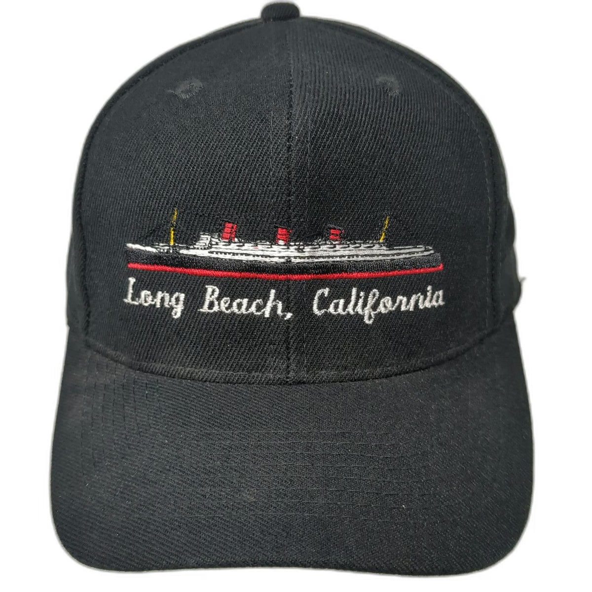 Otto Cap Snapback Black One Size Long Beach California Queen Mary Ship Hat Green
